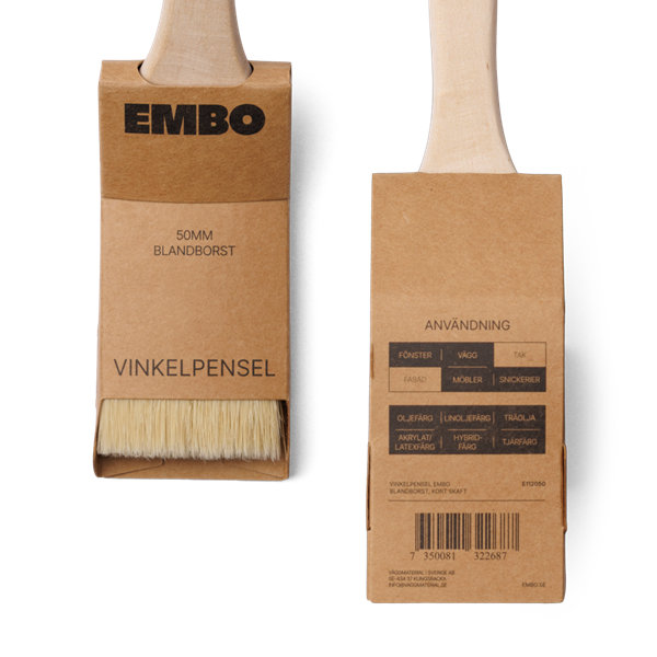 Embuo Vinkelpensel Embo Blandborst - Kort Skaft - Väggmaterial