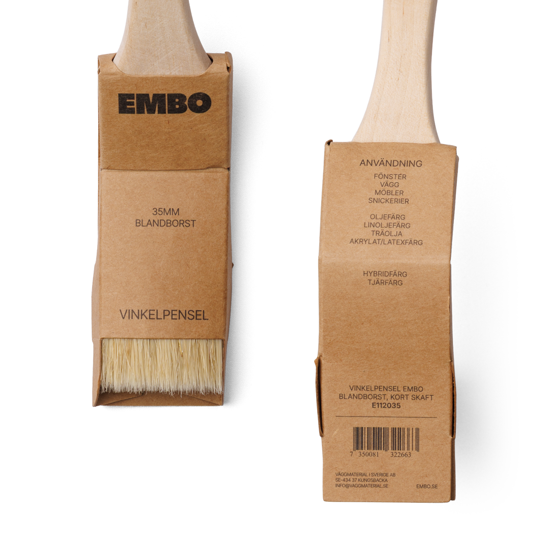 Embuo Vinkelpensel Embo Blandborst - Kort Skaft - Väggmaterial