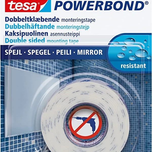 TESA Dubbelhäftande Monteringstejp Powerbond Spegel TESA Dubbelhäftande Monteringstejp Powerbond Spegel